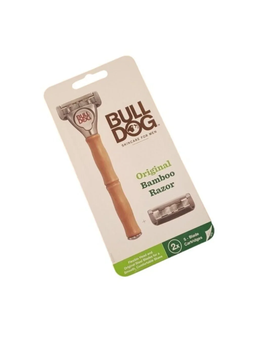 Bull Dog Original Bamboo 5 Blade Razor Bamboo Handle Includes 2 Steel Blades Men